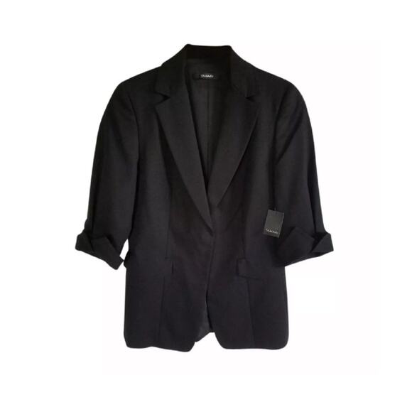 NWT Tahari Black Elbow Sleeve Single Button Blazer - Picture 1 of 6